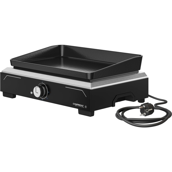 Campingaz Grill elettrico Plancha Electric 1 XD: Grill da tavolo nero con piastra in ghisa.