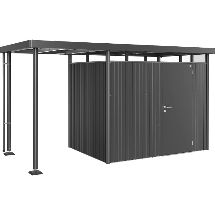 Tetto laterale Biohort per casetta da giardino HighLine 2, grigio scuro metallizzato, 150x195x222 cm.