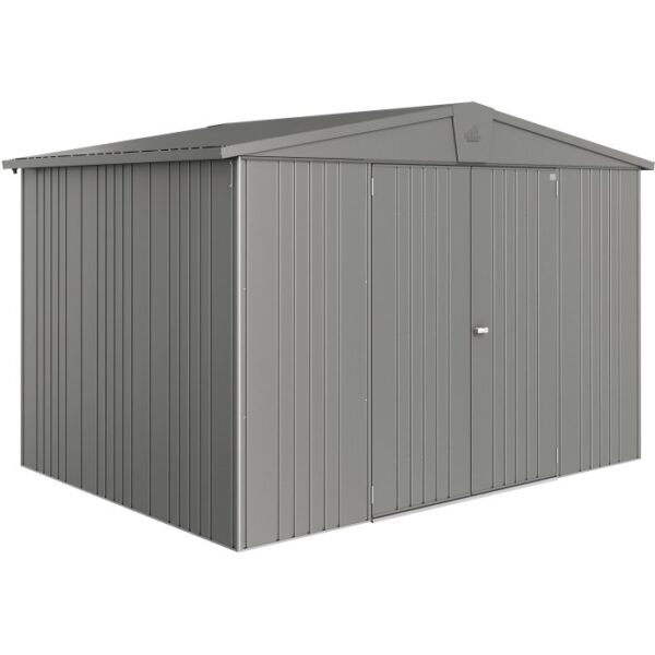 Casetta da giardino in metallo Biohort Europa, grigio quarzo metallizzato, 6,8 m².