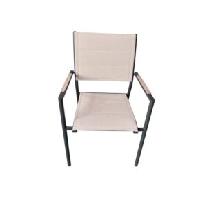 Sedia da giardino con braccioli in alluminio Lillà beige 6 pz