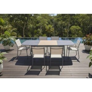 Sedia da giardino con braccioli in alluminio Lillà beige 6 pz