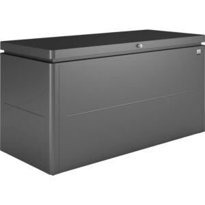 Biohort Loungebox Gr. 160, grigio scuro metallizzato, ideale per riporre articoli da giardino e cuscini.