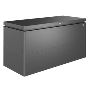 Biohort Loungebox Gr. 160, grigio scuro metallizzato, ideale per riporre articoli da giardino e cuscini.