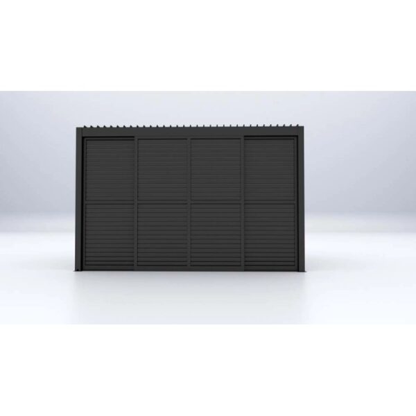 Accessorio gazebo t.b.t. nero con lamelle orizzontali.