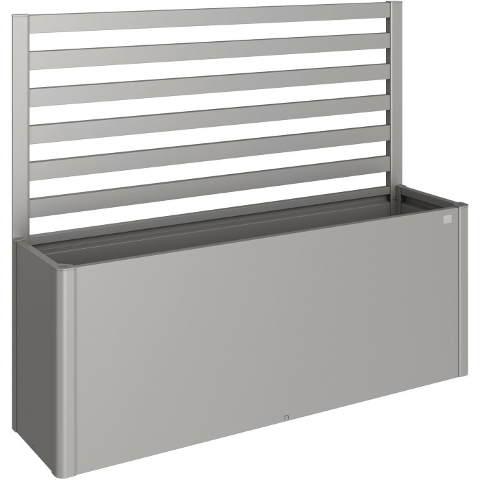 Grigliato Biohort, grigio quarzo metallizzato, per aiuola rialzata. Supporto per piante in metallo.