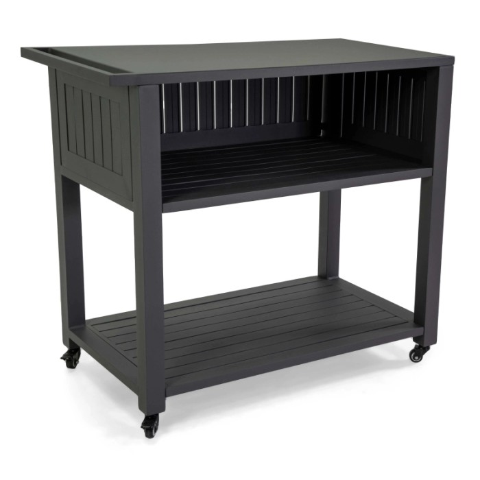 Carrello da esterno in alluminio antracite 102x54,5 cm H 90 cm