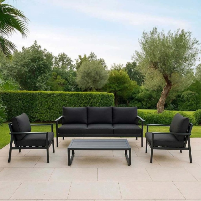 Salotto da giardino Manhattan in alluminio antracite 3 posti
