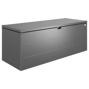 Box universale t.b.t. grigia per giardino, terrazza o balcone per riporre gli utensili da giardino.