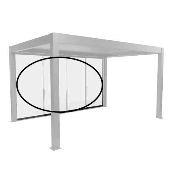 Parete scorrevole in vetro Biohort 3,5 m, vetro trasparente, grigio scuro metallizzato per coperture per terrazzi.