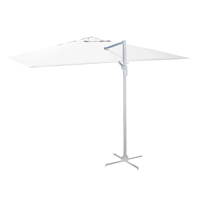 Ombrellone da giardino a palo decentrato New Michigan H 2,65 m bianco