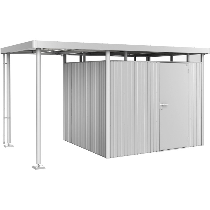 Tetto laterale Biohort per casetta da giardino HighLine 3, argento metallizzato, 150x235x222 cm.