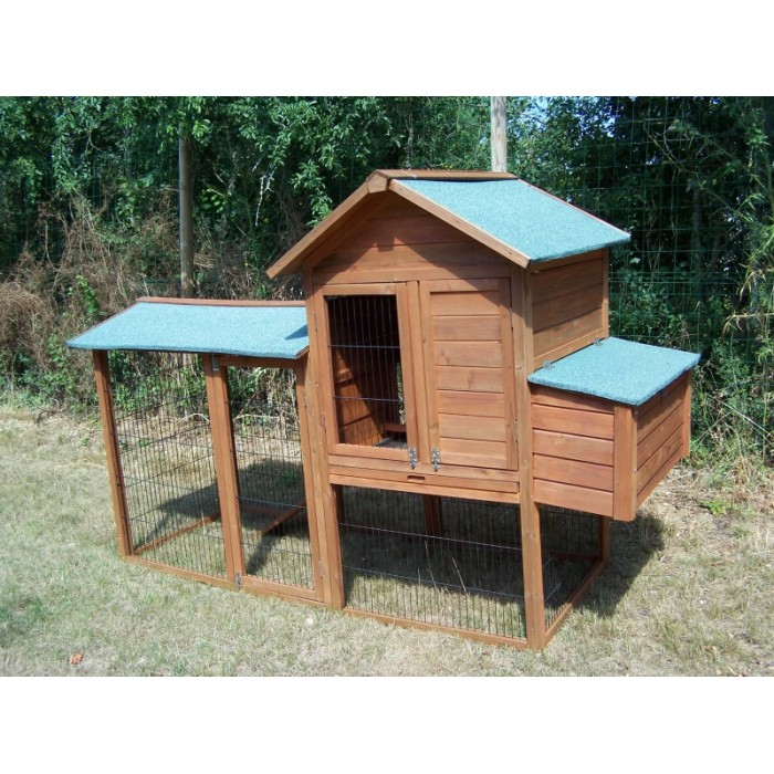 Pollaio in legno a doppio corpo H151xP76xL186 cm