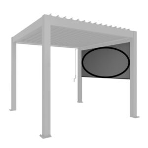 Tenda a rullo elettrica Biohort, 3 m, grigio scuro metallizzato, per coperture per terrazzi.