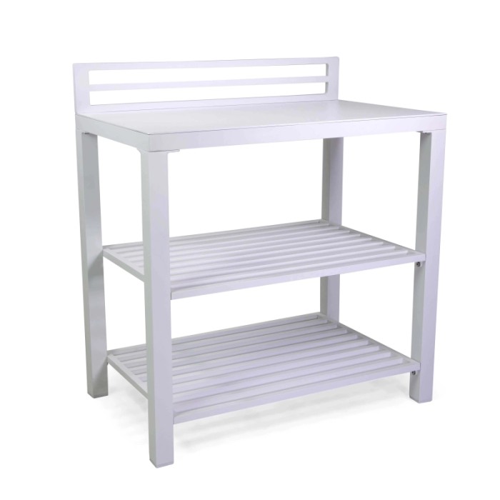 Armadio da esterno basso in alluminio bianco 90x56x100 cm