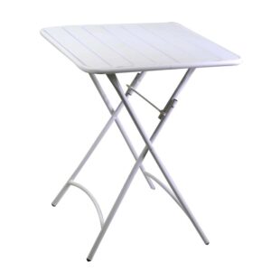 Tavolo pieghevole da giardino Rovigo bianco 80x80x72 cm