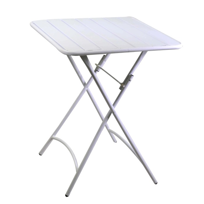 Tavolo pieghevole da giardino Rovigo bianco 80x80x72 cm