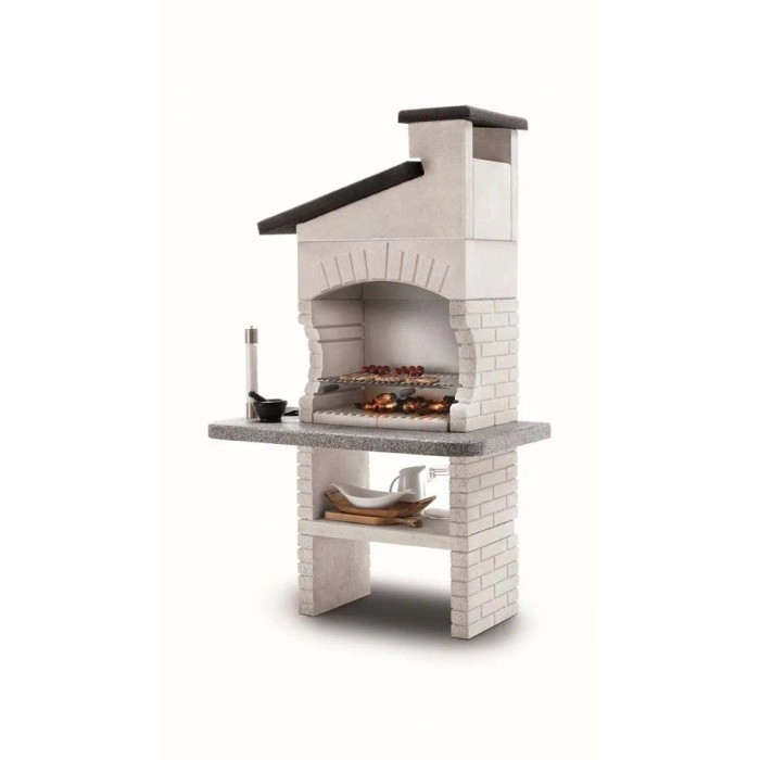 Barbecue a carbonella Palazzetti Guanaco griglia 68x40 cm in cemento