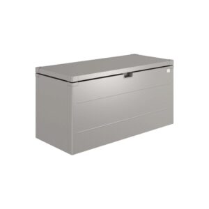 Biohort Stylebox 140, grigio quarzo metallizzato, 140x60x71 cm. Box universale chiudibile per giardino e terrazzo.