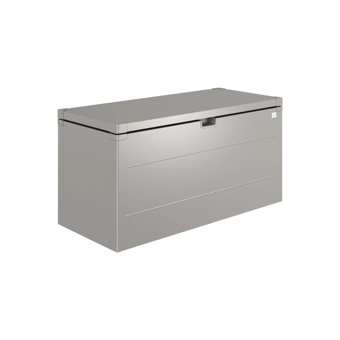 Biohort Stylebox 140, grigio quarzo metallizzato, 140x60x71 cm. Box universale chiudibile per giardino e terrazzo.