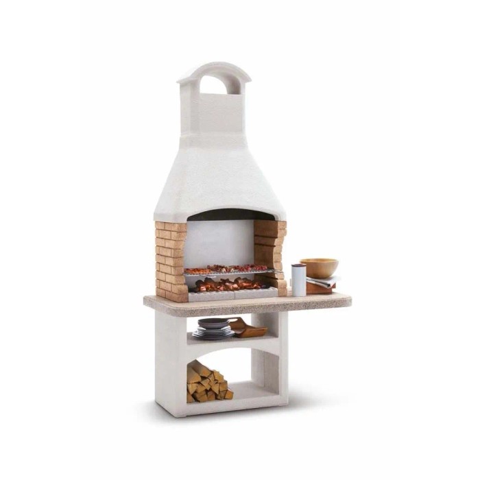 Barbecue a carbonella Palazzetti Boavista griglia 68x40 cm in cemento