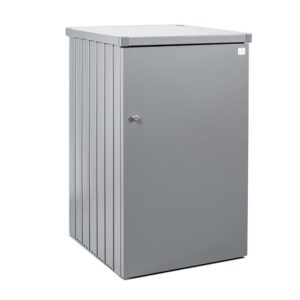 Biohort Alex box per bidoni, variante 1, argento metallizzato. Box portabidoni chiudibile con tetto per piante.