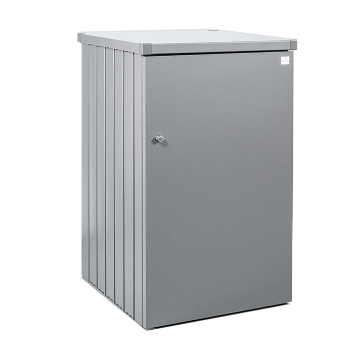 Biohort Alex box per bidoni, variante 1, argento metallizzato. Box portabidoni chiudibile con tetto per piante.