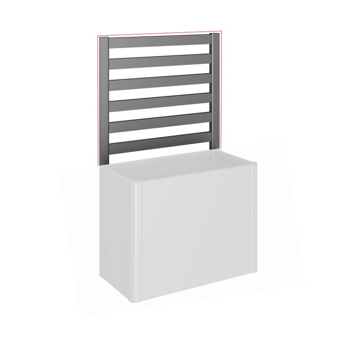 Grigliato Biohort grigio scuro metallizzato per montaggio su aiuole rialzate per la crescita delle piante.