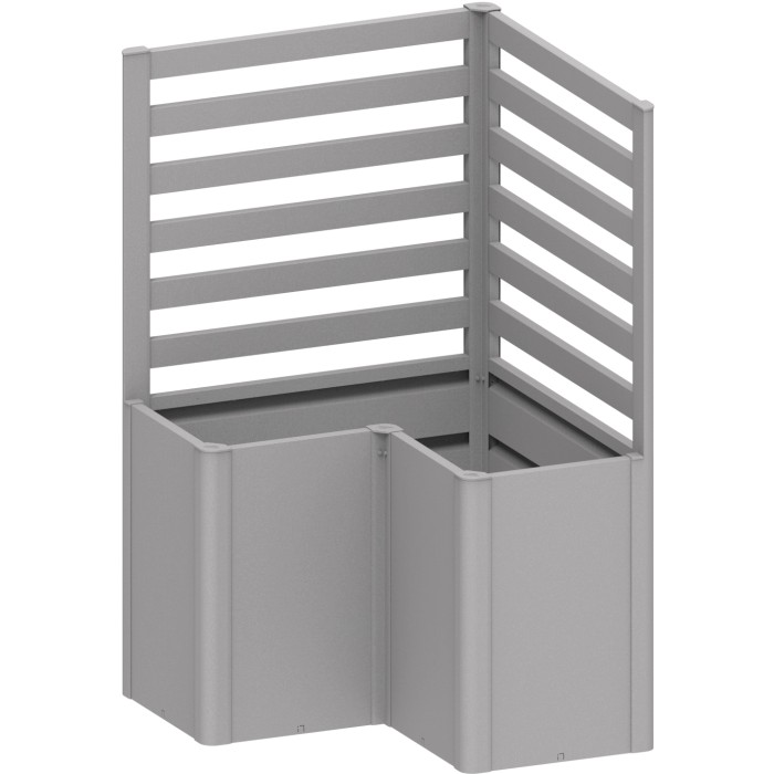 Biohort grigliato (2 pz) per forma a L misura L100, argento metallizzato, per montaggio su aiuola rialzata.