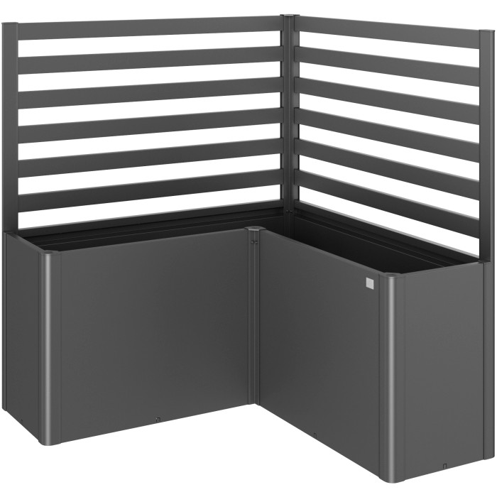 Biohort grigliato (2 pz) per aiuola rialzata a L, grigio scuro metallizzato.