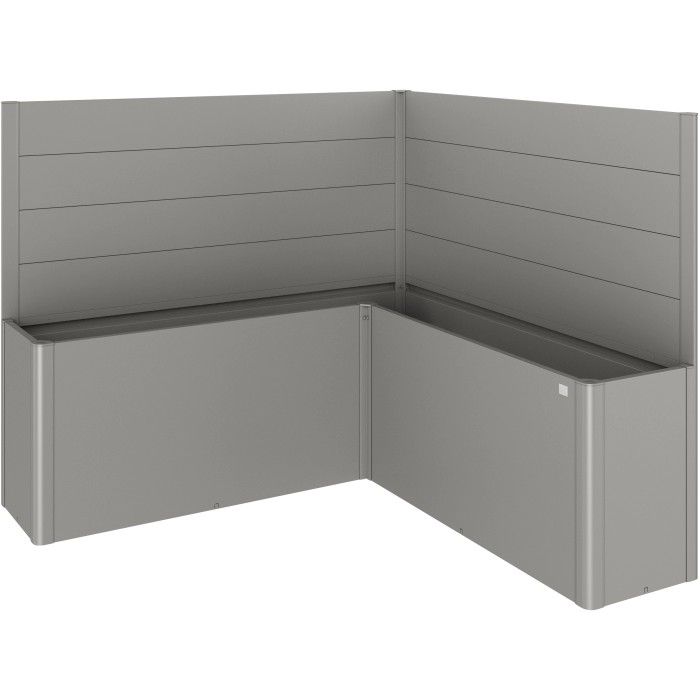 Biohort Paravento Belvedere a L, 2 pezzi, grigio quarzo metallizzato, accessorio per aiuole rialzate.