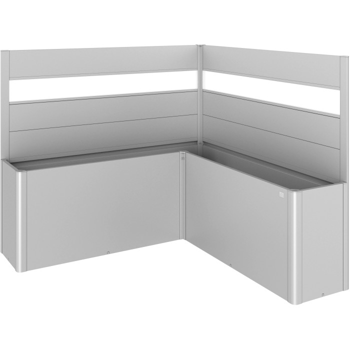 Biohort Paravento Belvedere a L, 2 pezzi, argento metallizzato, accessorio per aiuole rialzate.