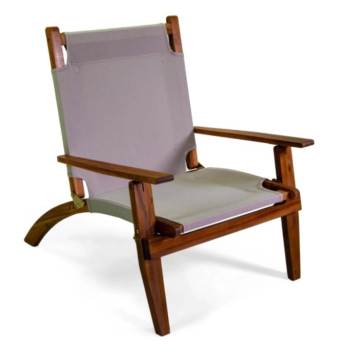 Sedia da giardino in legno Diane in tessuto grigio 76x89x91 cm