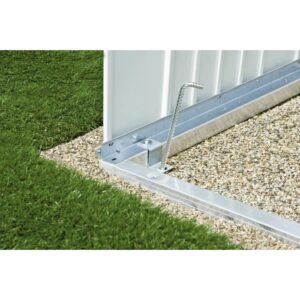 Telaio a terra Biohort per mini garage, dettaglio con ancoraggio a terra.