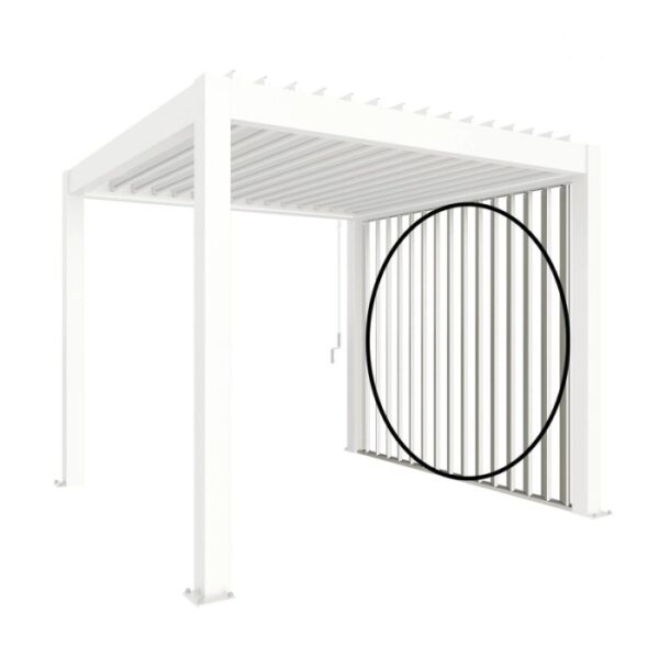Pannello laterale a lamelle Biohort 3 m, bianco, per tettoia da terrazza. Protezione da vento e intemperie.