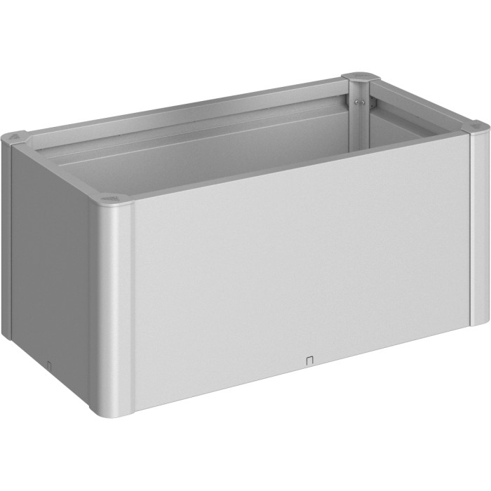 Biohort Belvedere Mini aiuola rialzata, argento metallizzato, ideale per giardino, balcone e terrazza.