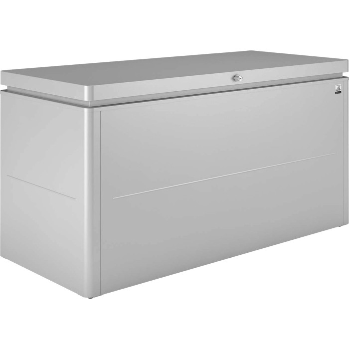 Biohort Loungebox Gr. 160 in argento metallizzato: Box universale impermeabile per giardino e terrazza.