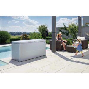Biohort Loungebox Gr. 160 in argento metallizzato per giardino, terrazza o balcone.