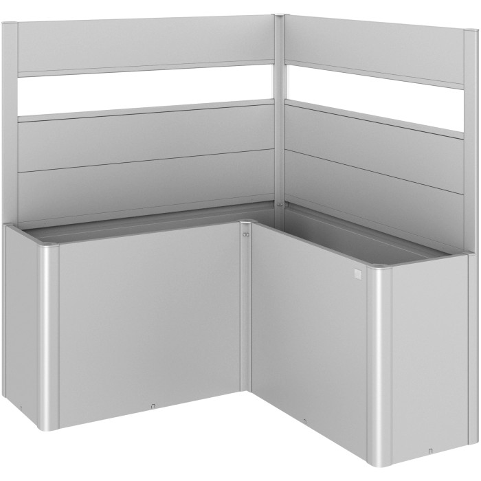 Biohort Paravento Belvedere a L, 2 pezzi, argento metallizzato, accessorio per aiuole rialzate.