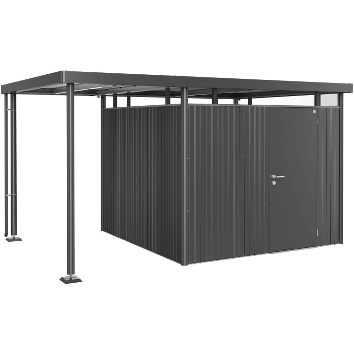 Tetto laterale Biohort per casetta da giardino HighLine 4, grigio scuro metallizzato, 150x275x222 cm.