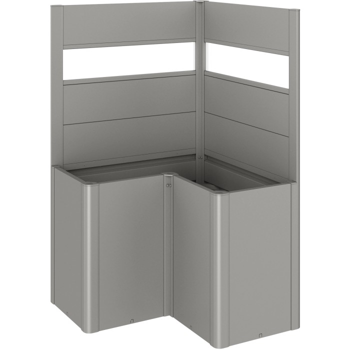 Biohort Belvedere Paravento a L, 2 pezzi, Grigio quarzo metallizzato, accessorio per aiuole rialzate.