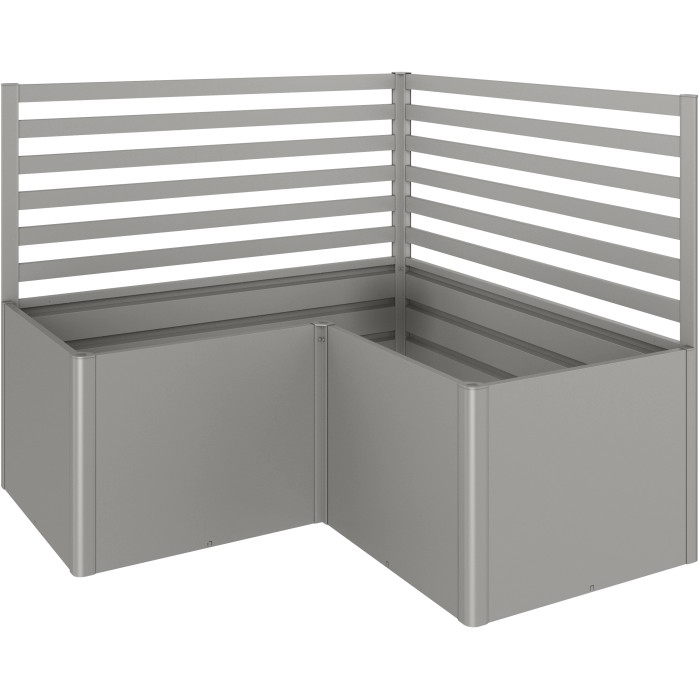 Biohort grigliato (2 pz) per aiuola rialzata a L, grigio quarzo metallizzato, accessorio per la crescita delle piante.