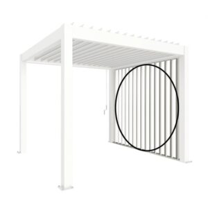 Pannello laterale a lamelle Biohort bianco (2 m) con finitura per coperture per patio.