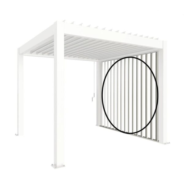 Pannello laterale a lamelle Biohort bianco (2 m) con finitura per coperture per patio.