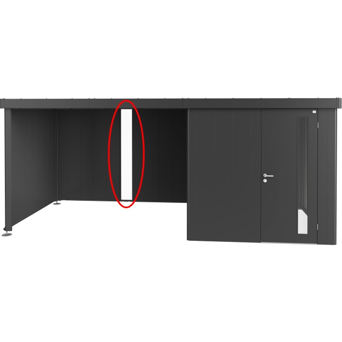 Pannello luminoso Biohort per casetta Neo, tetto laterale, grigio scuro metallizzato.