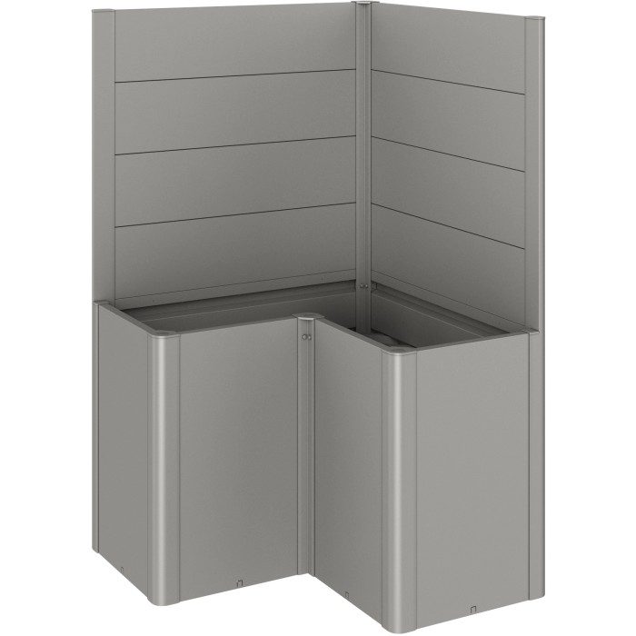 Biohort Belvedere Paravento a L, 2 pezzi, Grigio quarzo metallizzato, accessorio per aiuole rialzate.