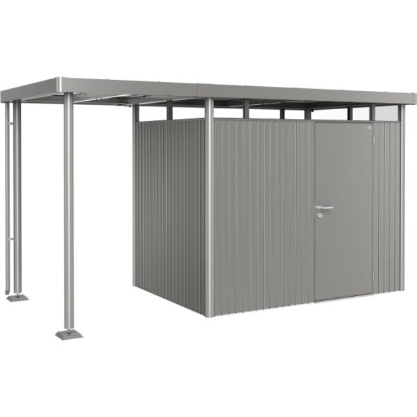 Tetto laterale Biohort Quarzgrau-Metallic per casetta da giardino HighLine 2, 150x195x222 cm.