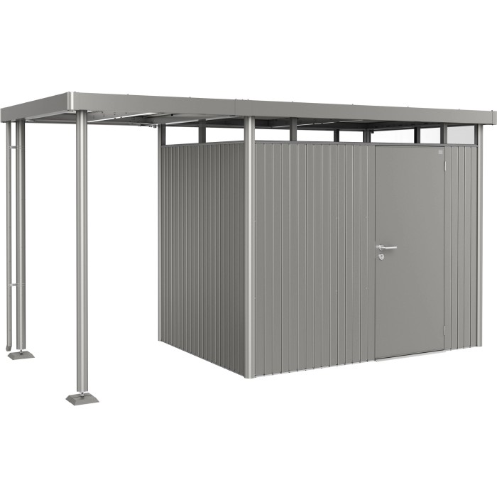 Tetto laterale Biohort Quarzgrau-Metallic per casetta da giardino HighLine 2, 150x195x222 cm.