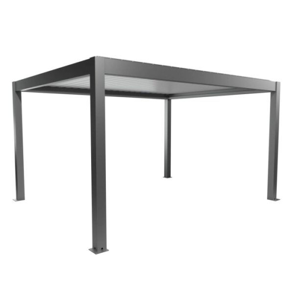 Pergola Biohort 4,5x3,5 m in quarzo bianco: Copertura moderna per terrazzi con lamelle.