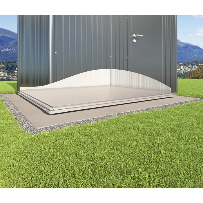 Biohort SmartBase per casetta Europa Gr. 2: Fondamenta in alluminio e telaio per un terreno solido.