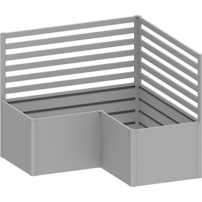 Biohort grigliato (2 pz) per aiuola rialzata a L, argento metallizzato. Accessorio per la crescita delle piante.